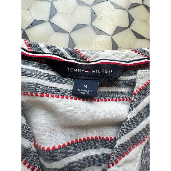 Tommy Hilfiger Sleeveless Striped Cotton Top – Size M – Red White & Blue - Picture 2 of 8